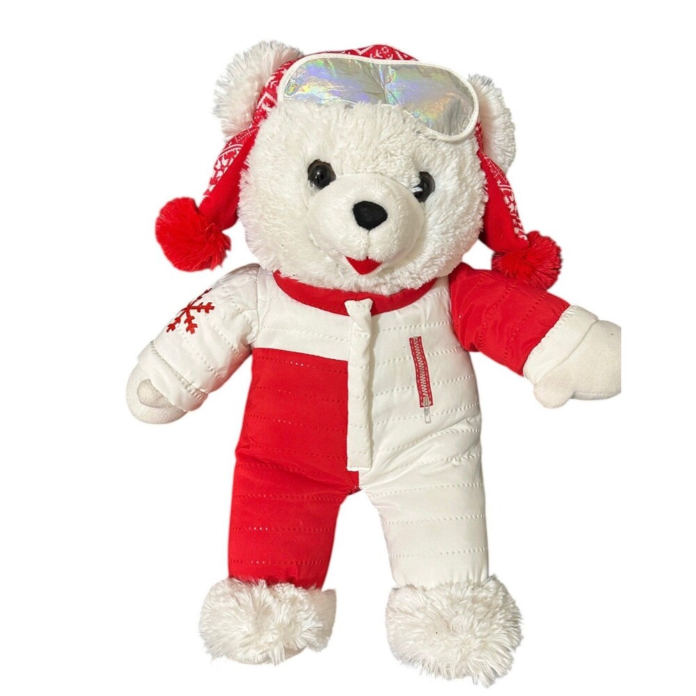2022 CHRISTMAS Snowflake TEDDY BEAR Red Ski Girl Soft Plush Toy